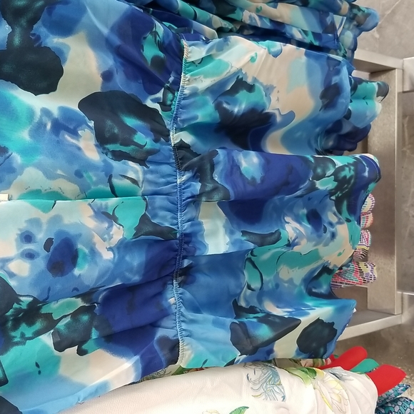 BCBG MAXAZRIA Chiffon Dress Swimsuit Cover up Butterflies Watercolor Paint Print - Picture 3 of 8